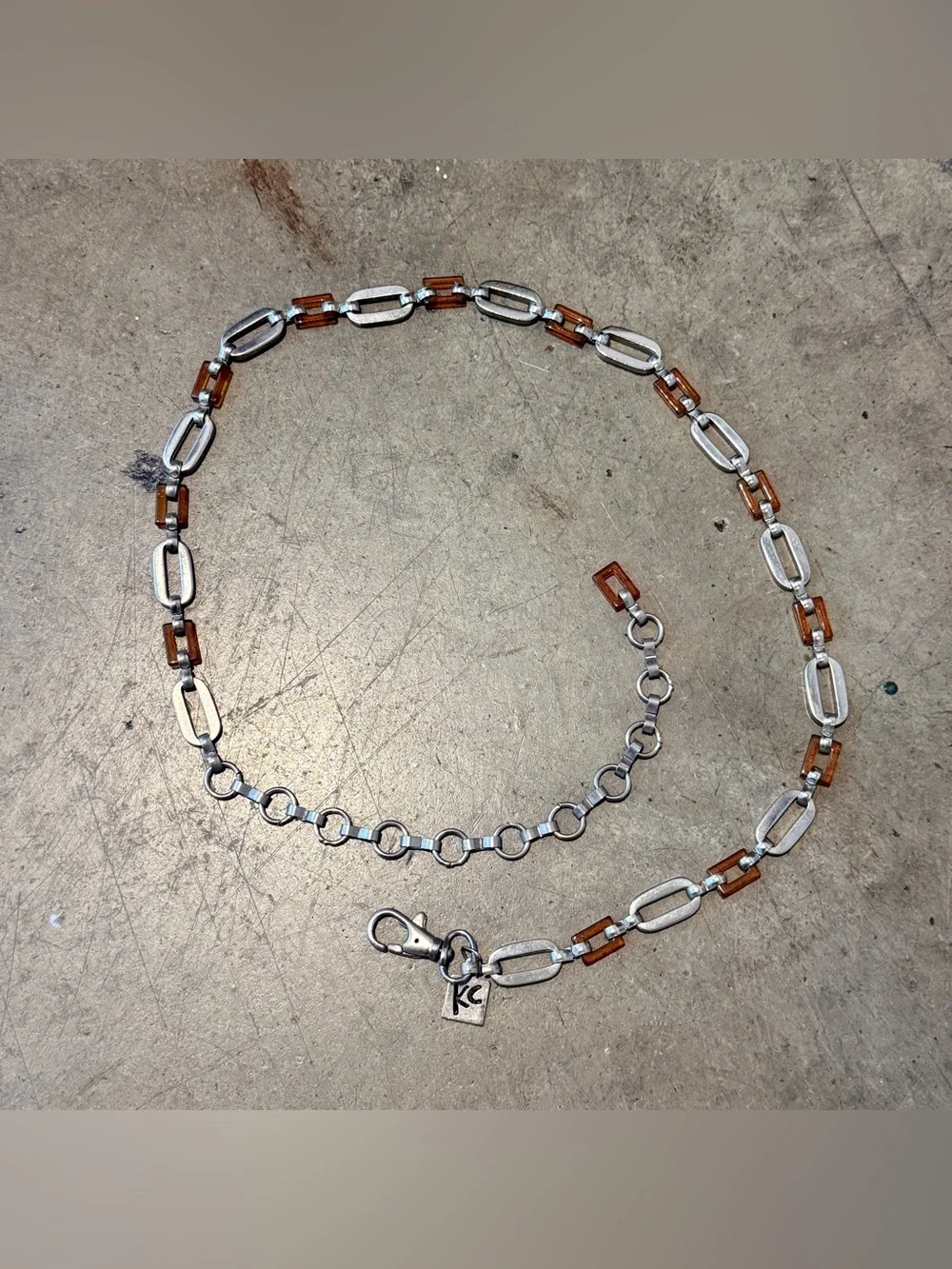 Kenneth Cole silver chain belt
